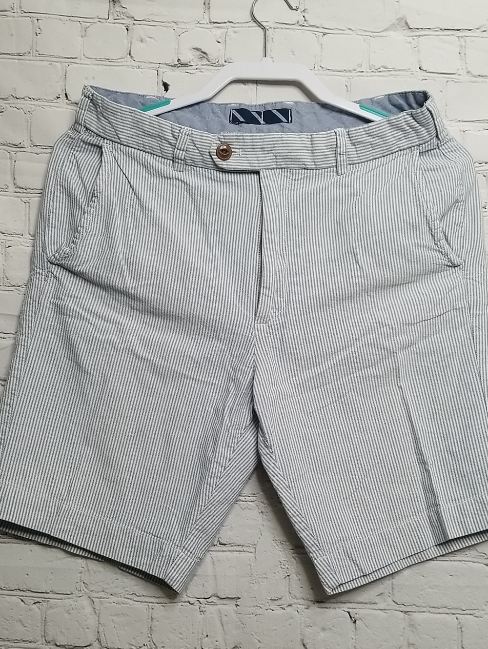 American Heritage Mens Seersucker Shorts Small 100% Cotton